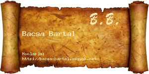 Bacsa Bartal névjegykártya